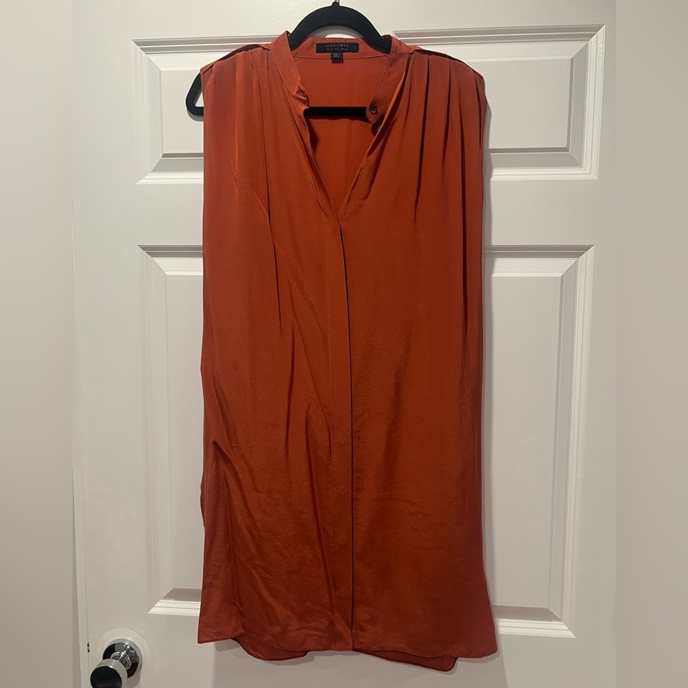All saints silk dress. Size 8. Orange.